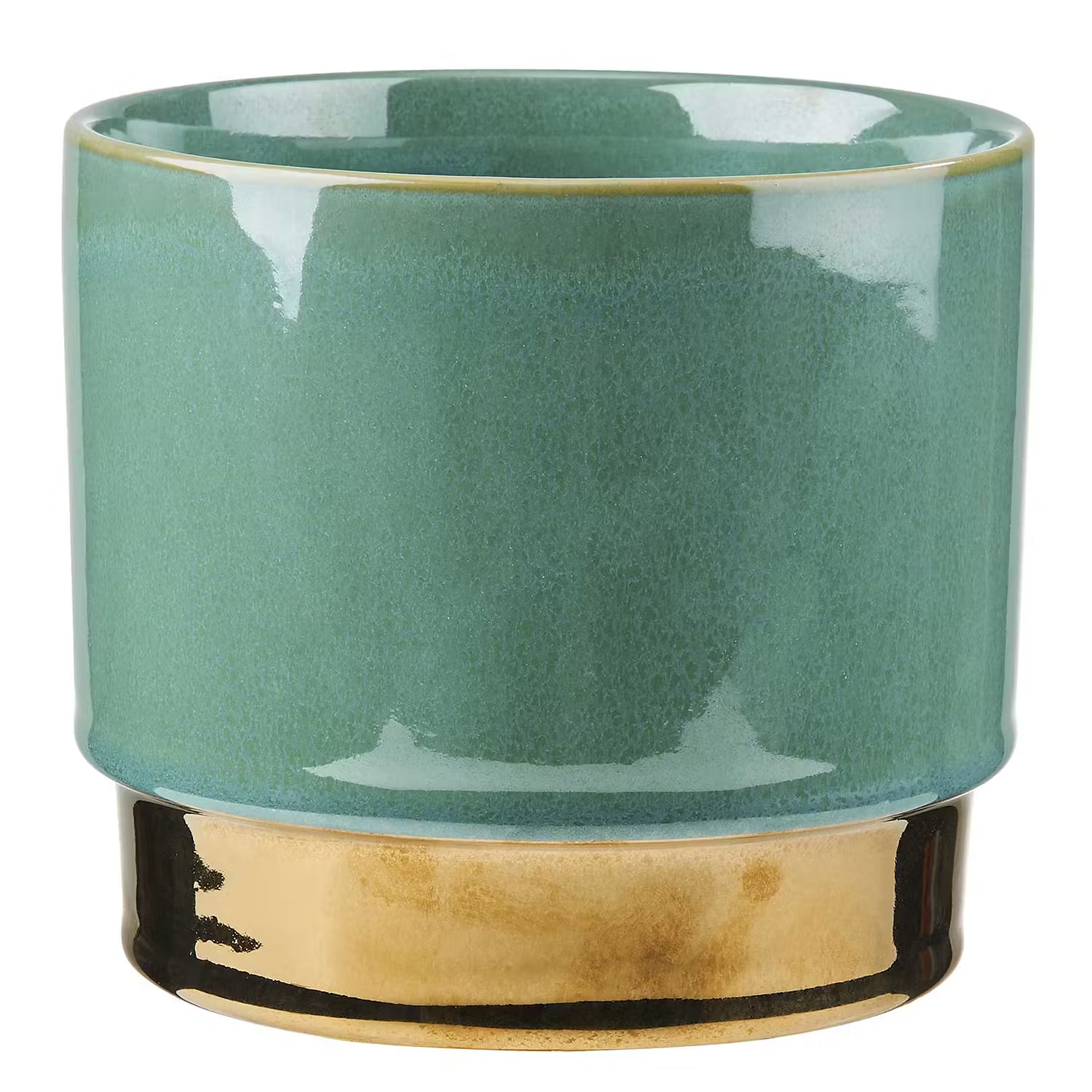 GOLDEN TOUCH Blumentopf - Steinzeug - Türkisgrün