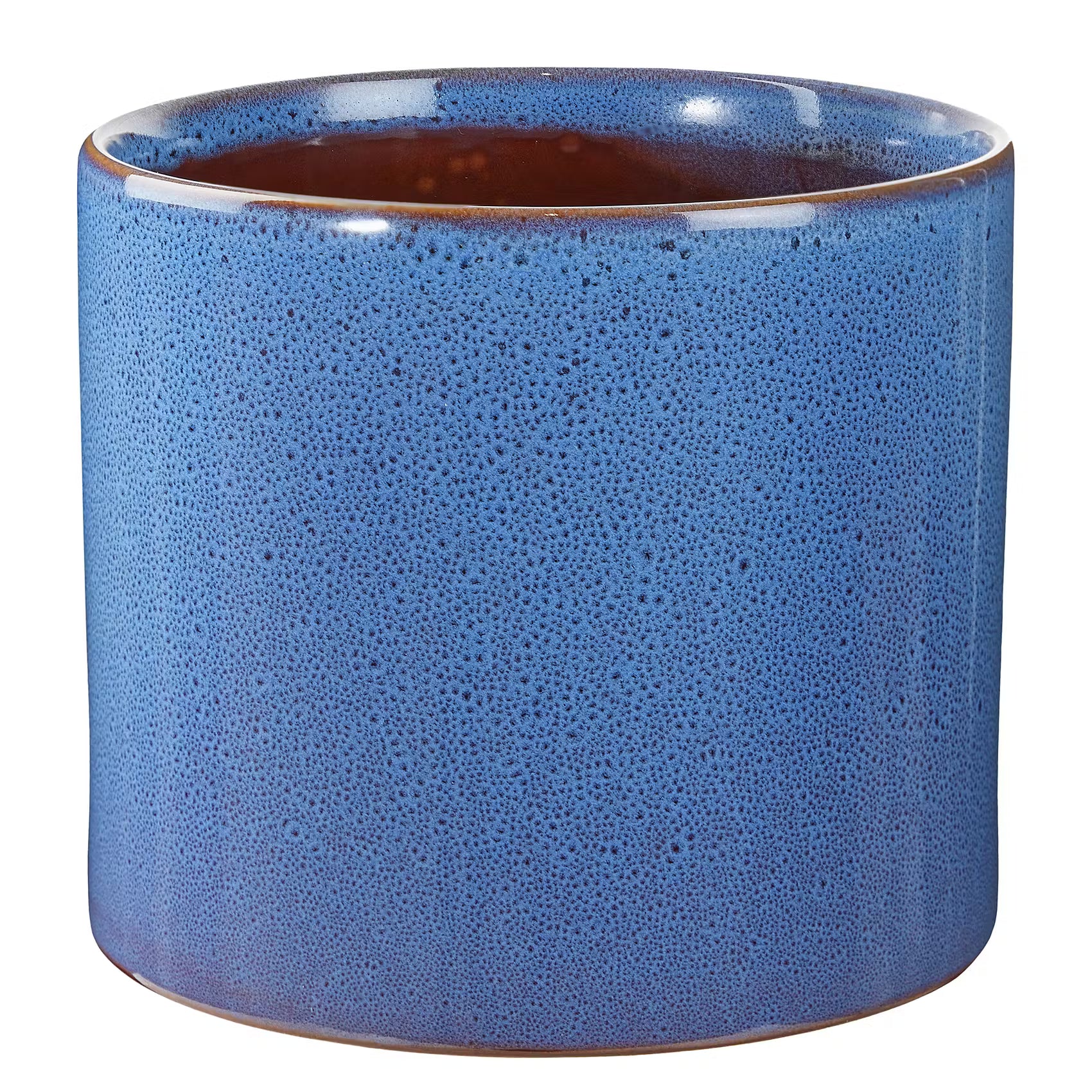 GLAZE Blumentopf - Steingut - Blau