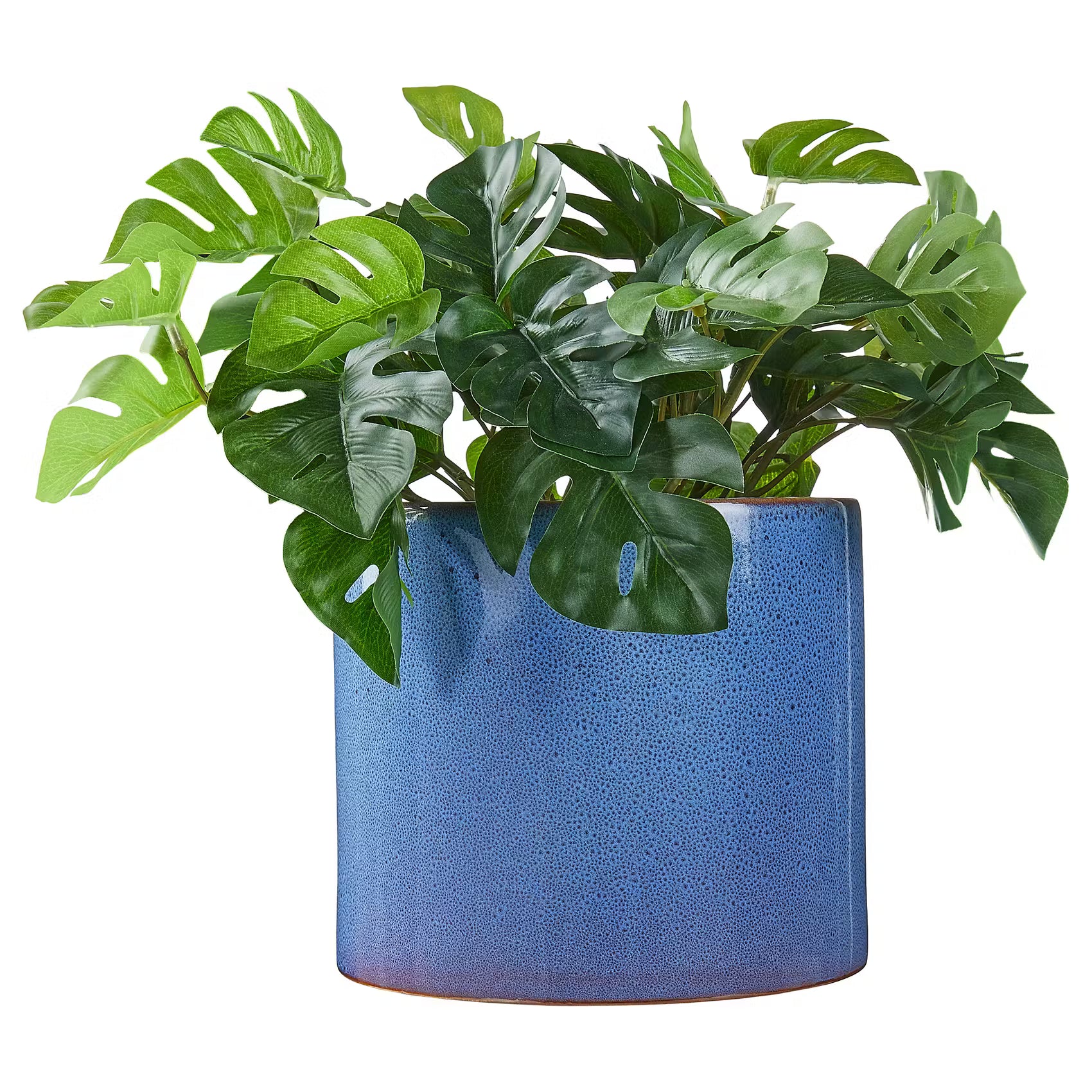 GLAZE Blumentopf - Steingut - Blau