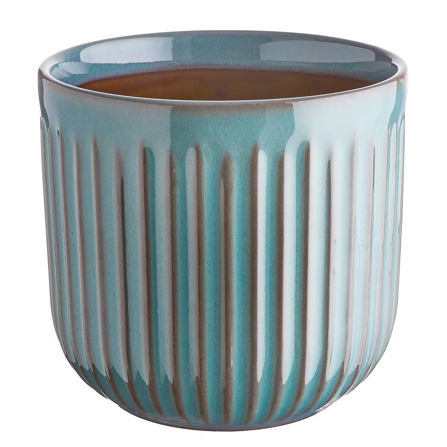 CUBIST Blumentopf  - Steingut - Braun