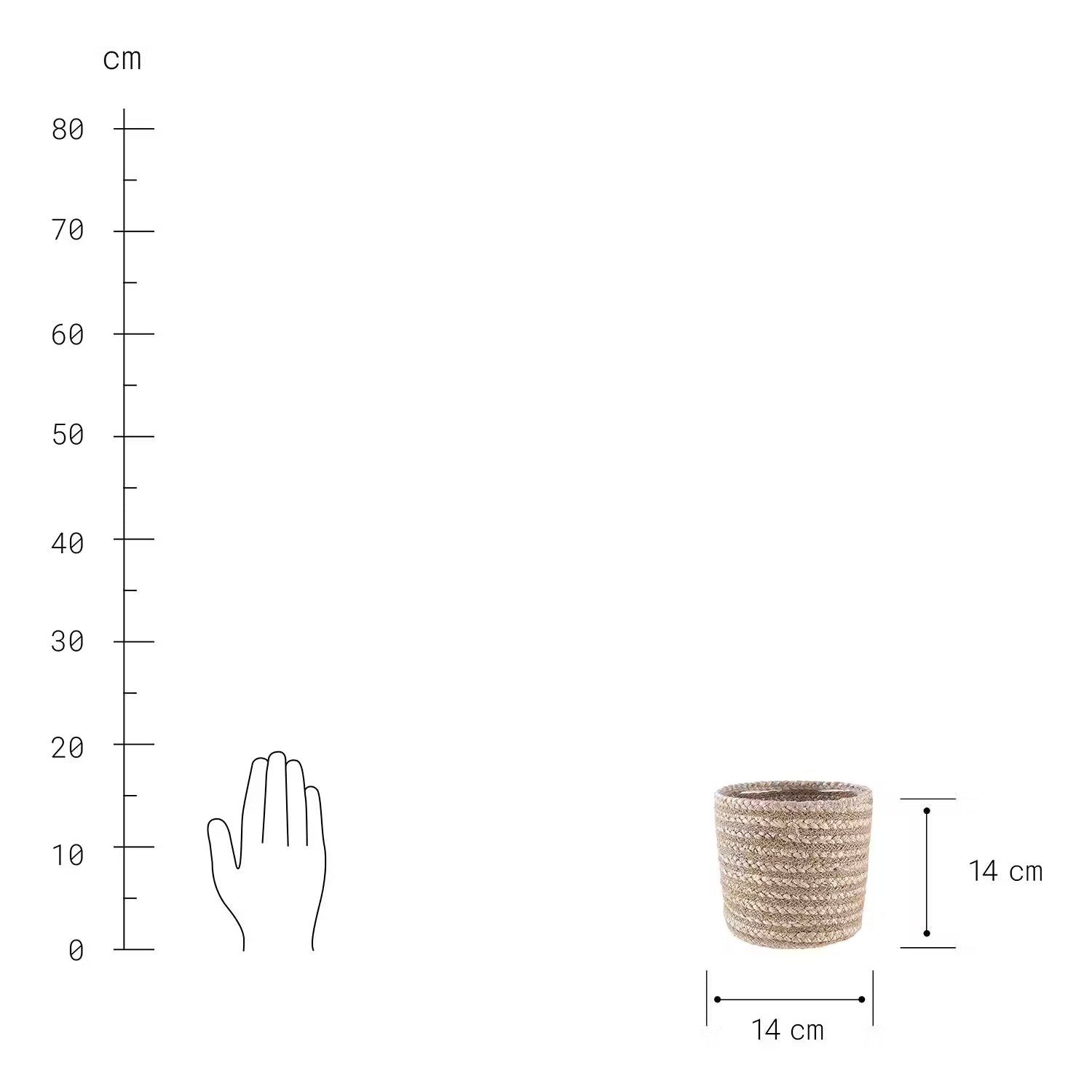 RUSH ROPE Korb für Pflanzen - Jute - Natur