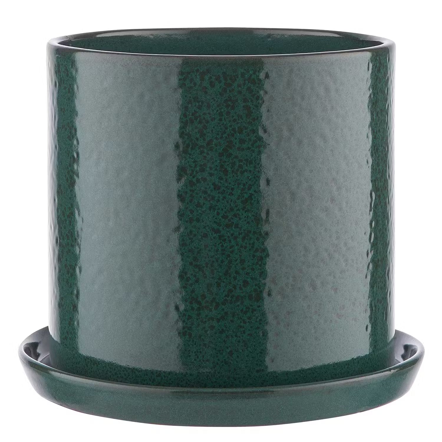 PLANT PLACE Blumentopf mit Teller - Terracotta - Dunkelblau