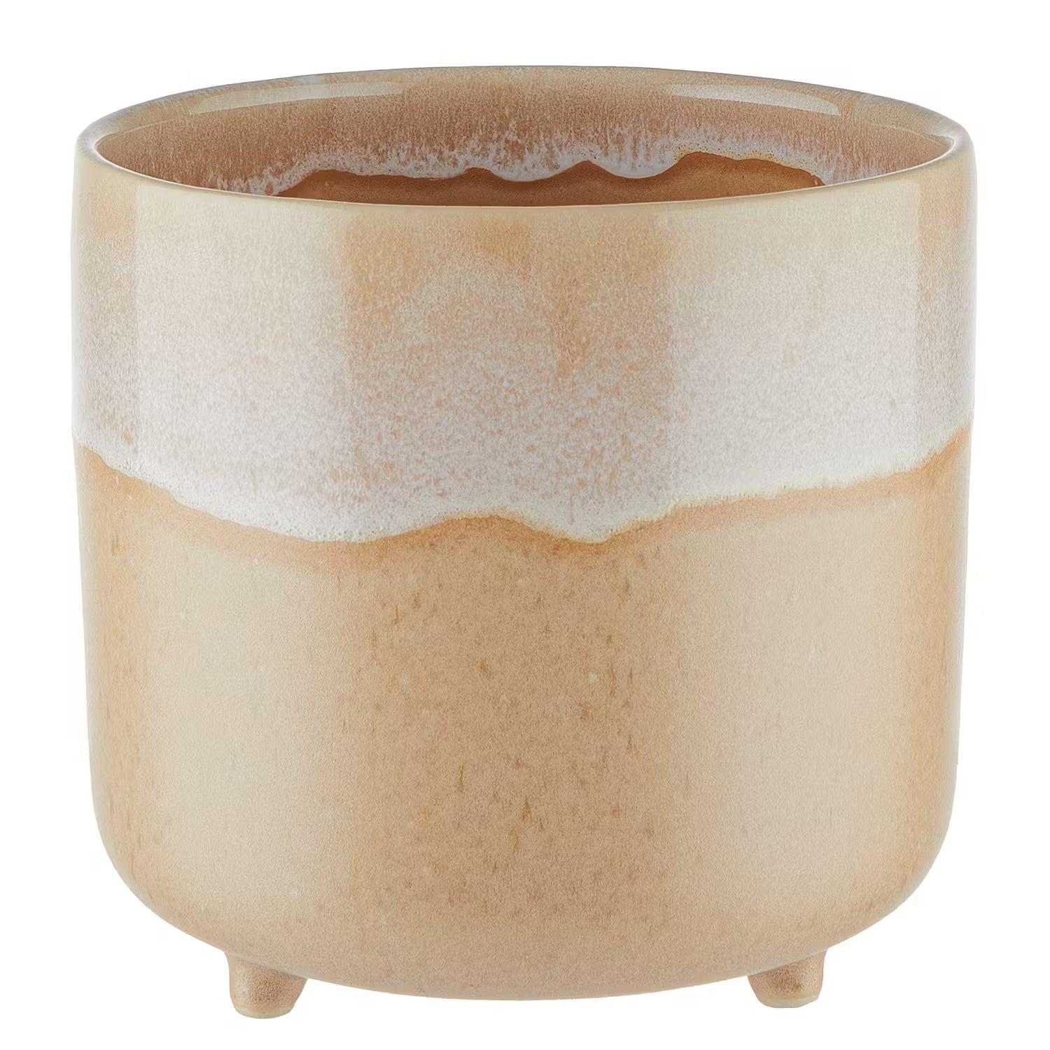 TIDE Blumentopf mit Füße - Terracotta - Beige / Weiß