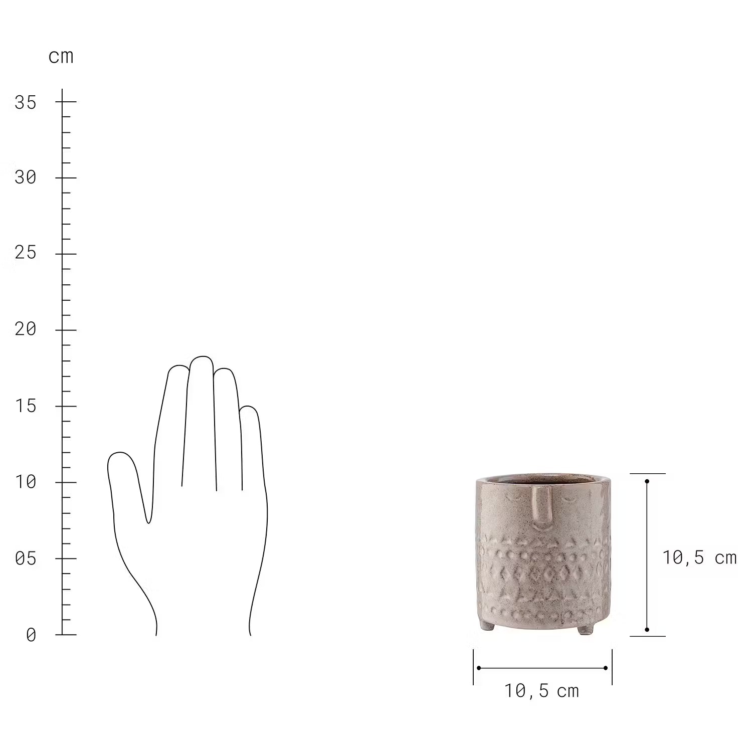 ETHNO Blumentopf mit Gesicht - Porzellan - Durchmesser: 10 cm