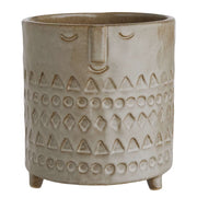 ETHNO Blumentopf mit Gesicht - Porzellan - Durchmesser: 14 cm