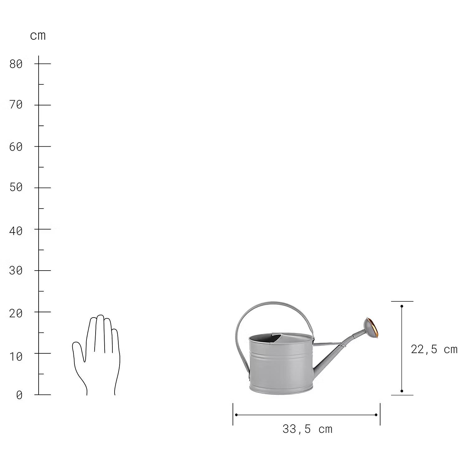 ZINC Mini Gießkanne - Zink - Grau