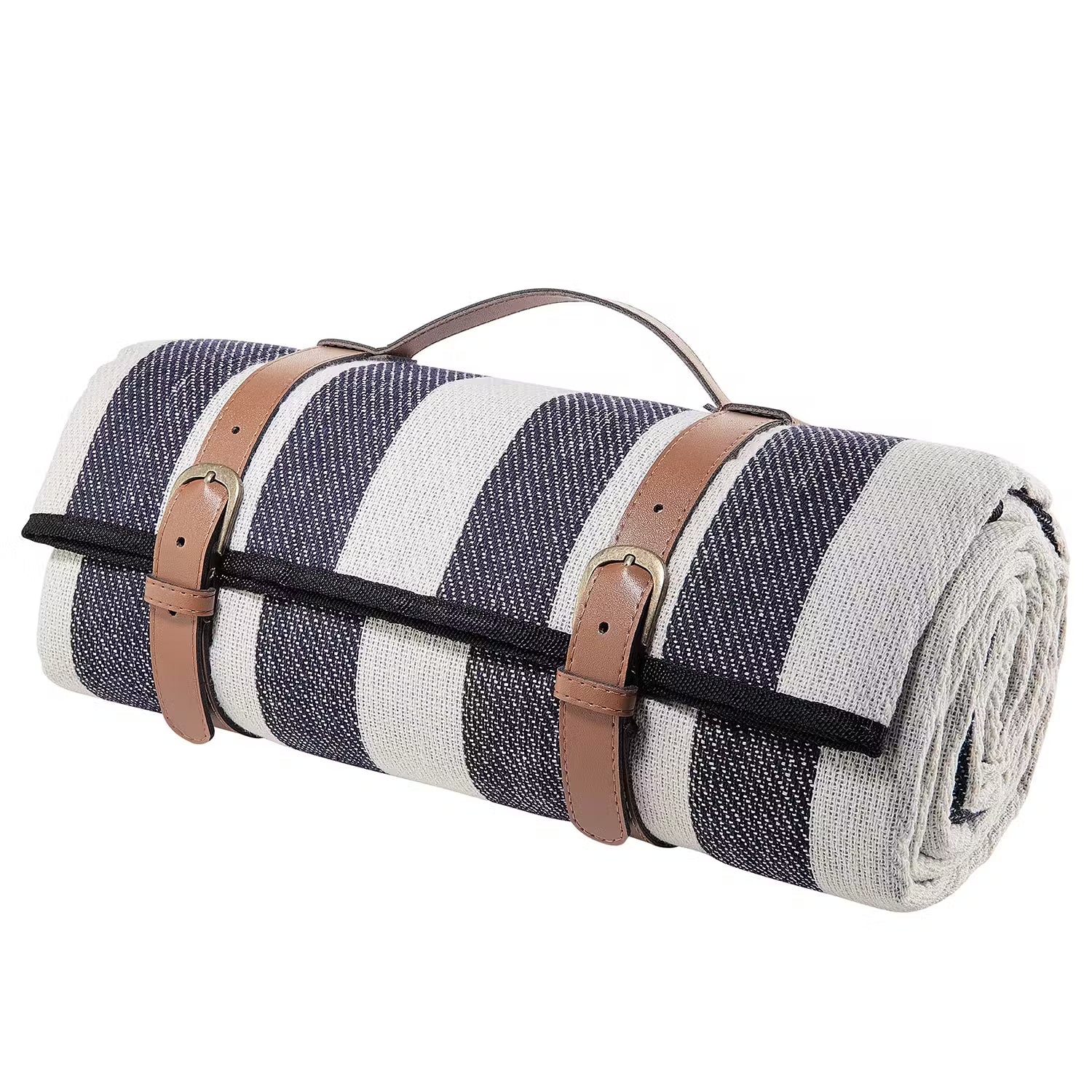 WANDERLUST Picknickdecke Streifen - Polyacryl / Polyester - Creme