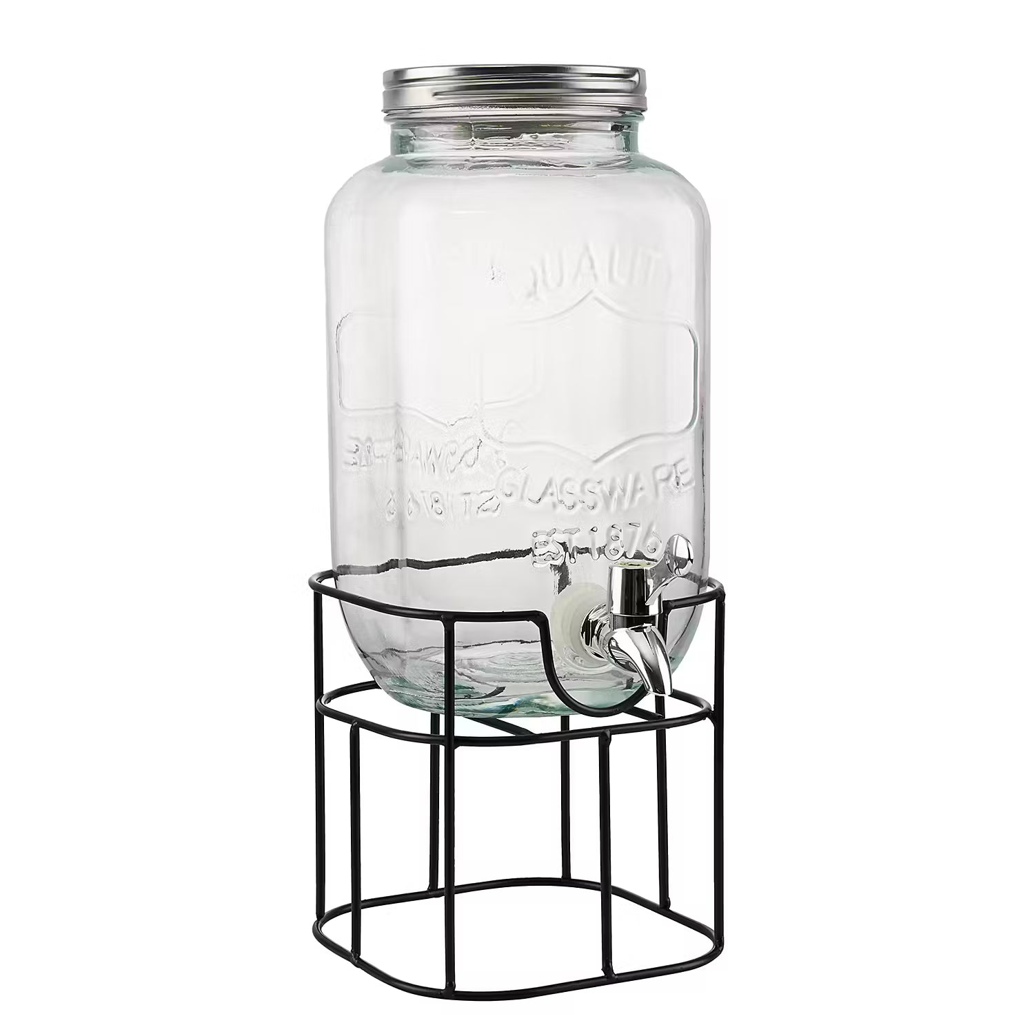 REFRESH Getränkespender 2-tlg. - Glas / Eisen - Transparent