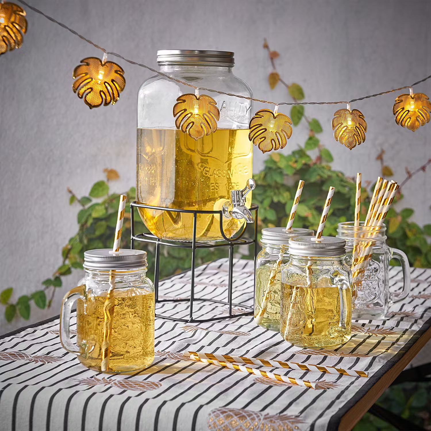 REFRESH Getränkespender 2-tlg. - Glas / Eisen - Transparent