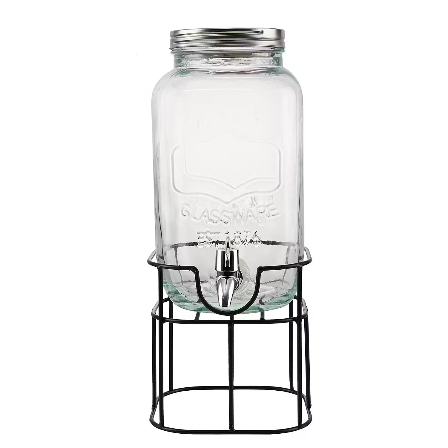 REFRESH Getränkespender 2-tlg. - Glas / Eisen - Transparent