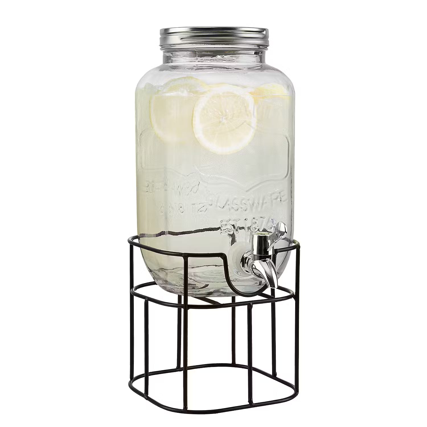REFRESH Getränkespender 2-tlg. - Glas / Eisen - Transparent