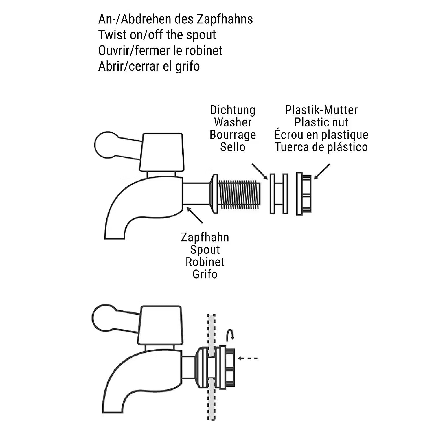 REFRESH Getränkespender 2-tlg. - Glas / Eisen - Transparent