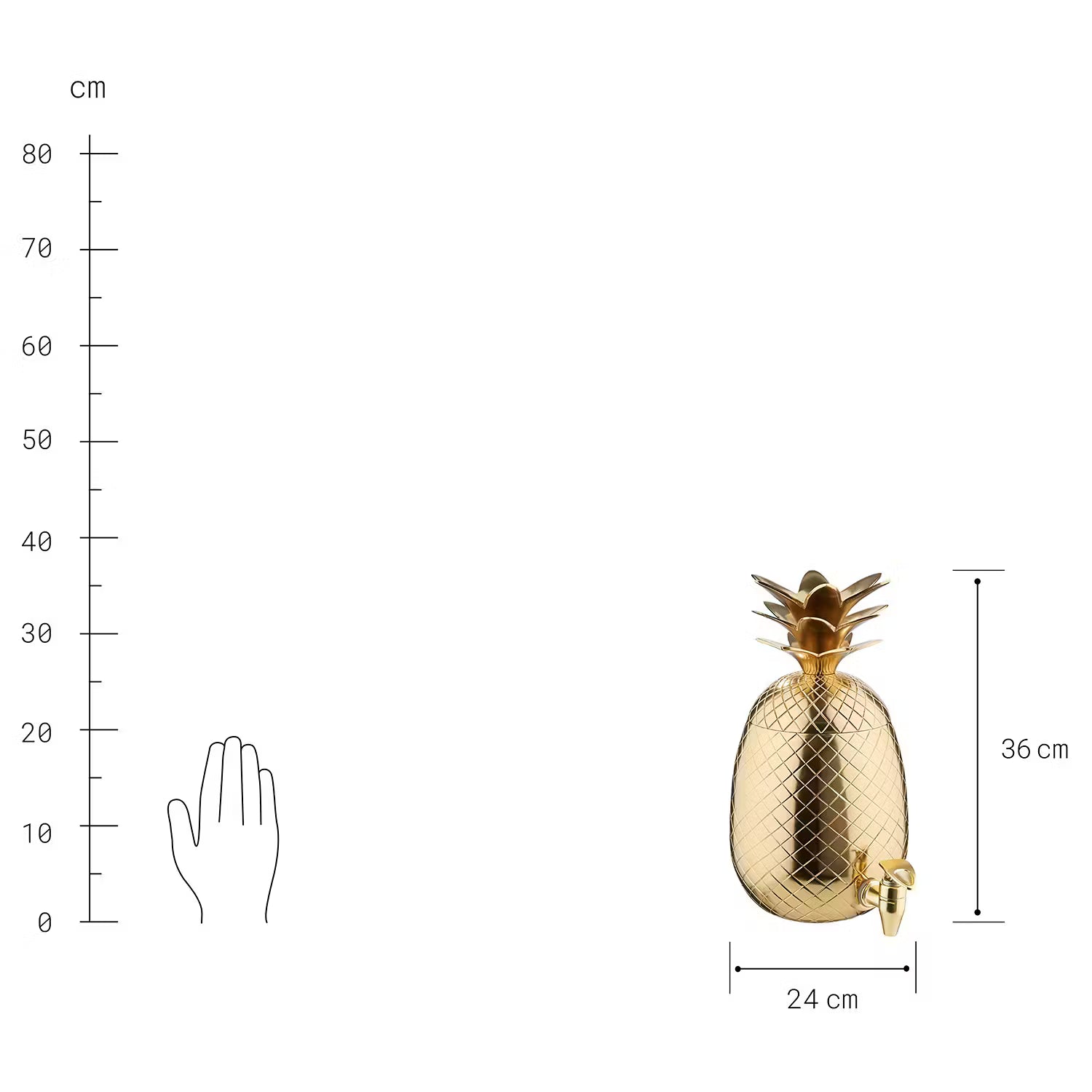 PINEAPPLE Getränkespender - Aluminium - Gold