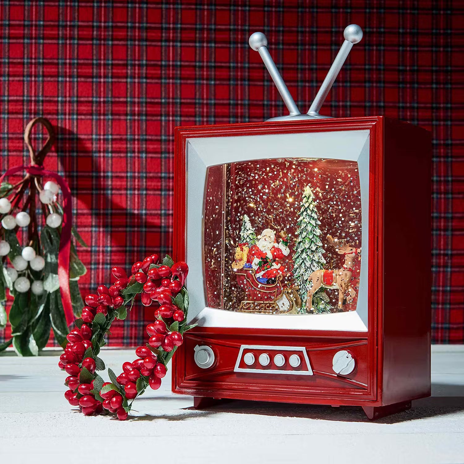 SANTA TV Dekoobjekt - Plastik - Rot