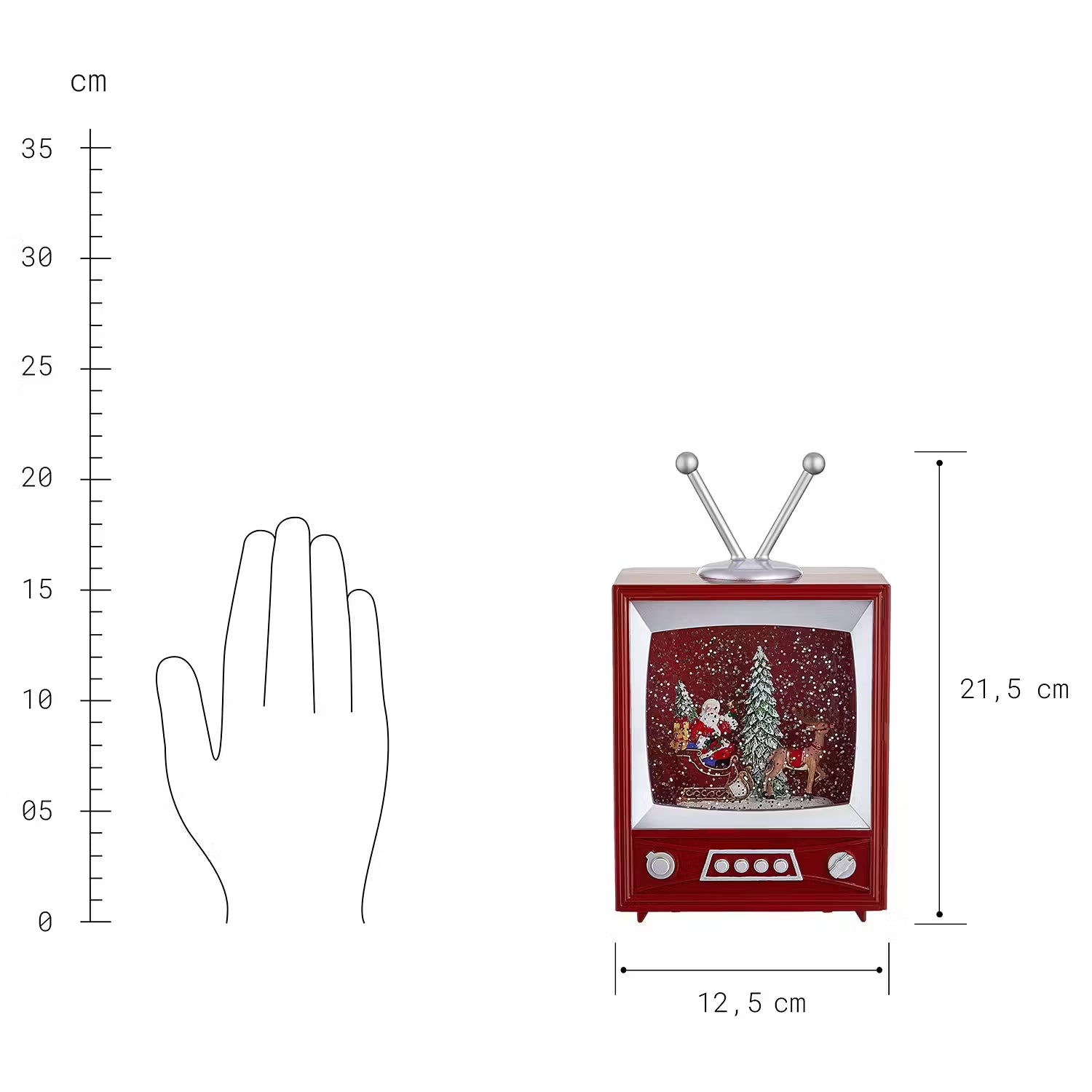 SANTA TV Dekoobjekt - Plastik - Rot
