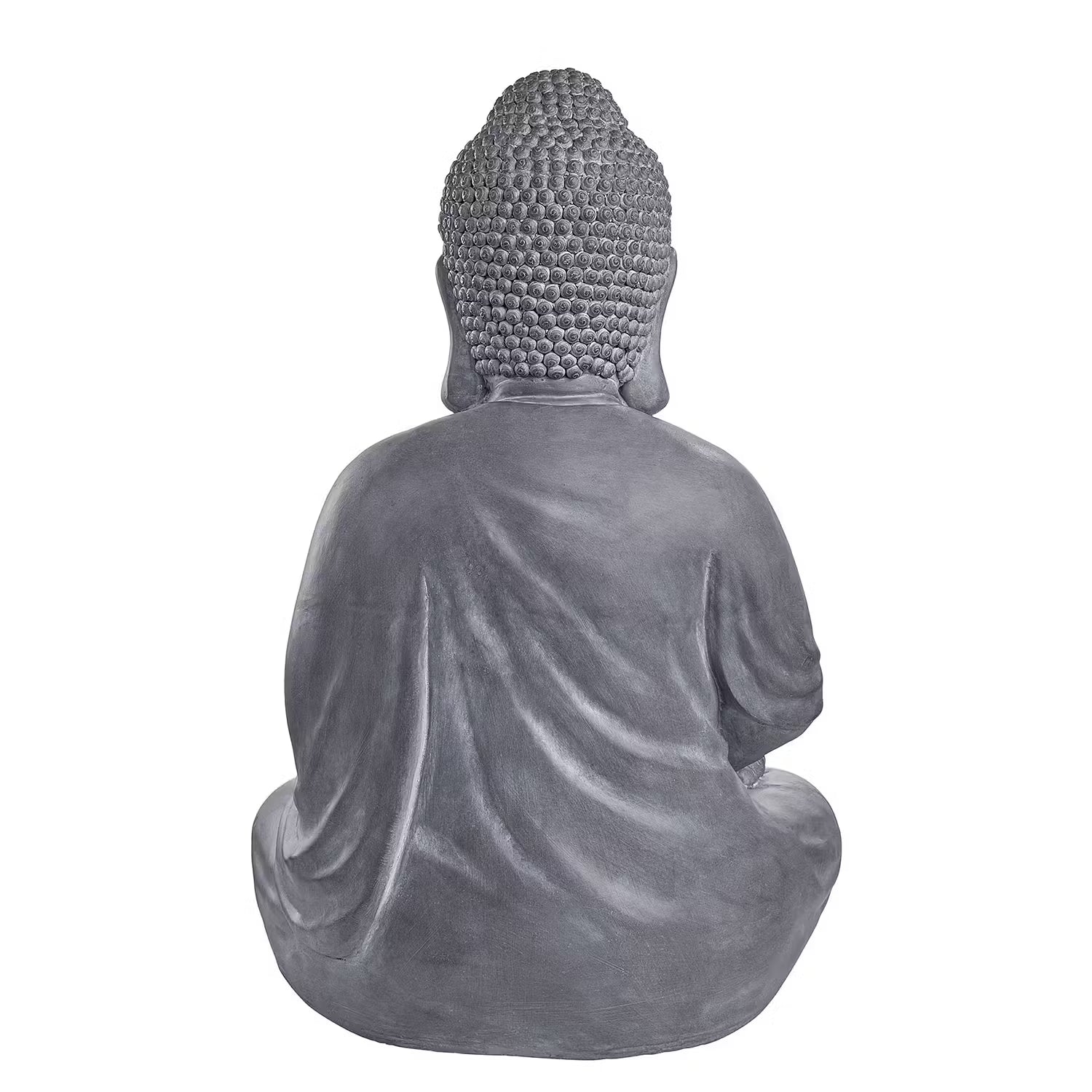 BUDDHA Kerzenhalter - Kaolinit / Steinpulver - Grau - Höhe: 68 cm