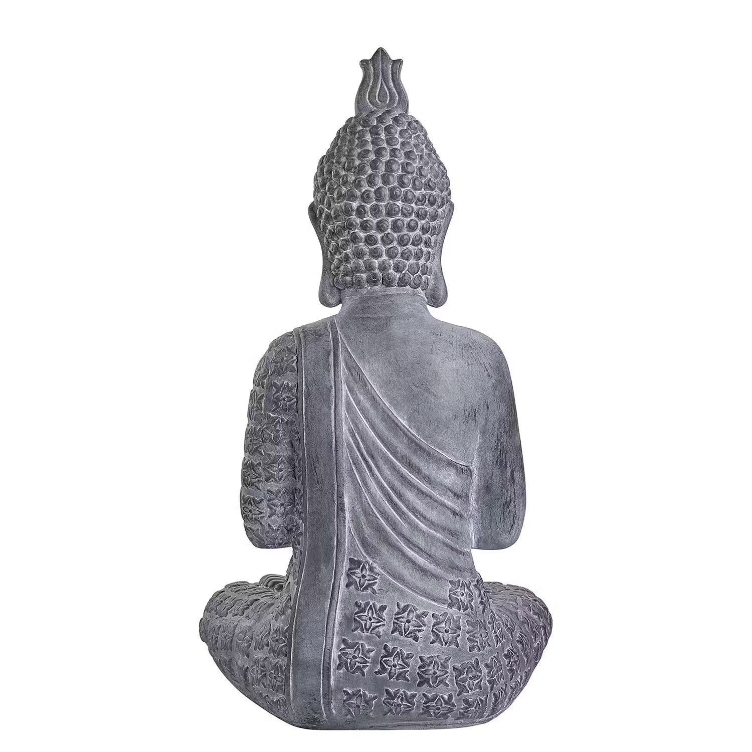 BUDDHA Deko-Figur - Kaolinit / Steinpulver - Grau