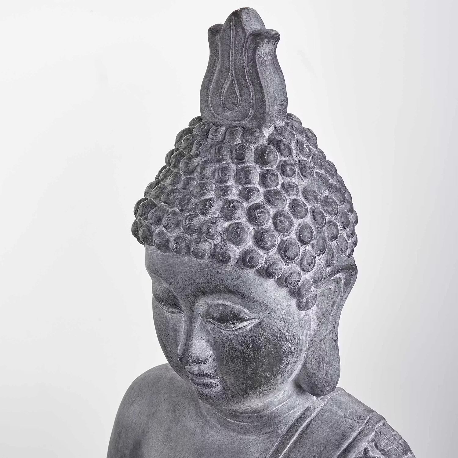 BUDDHA Deko-Figur - Kaolinit / Steinpulver - Grau
