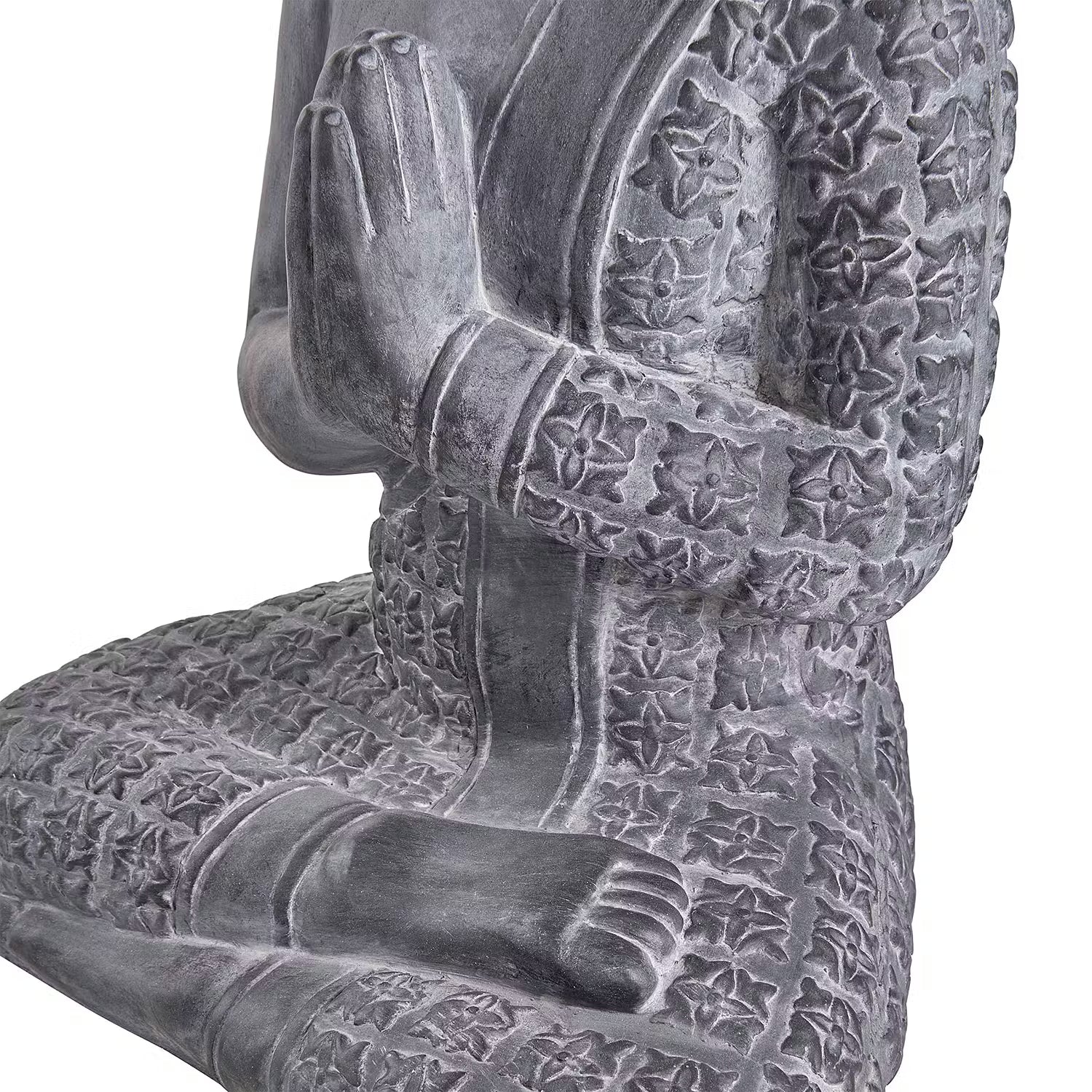 BUDDHA Deko-Figur - Kaolinit / Steinpulver - Grau