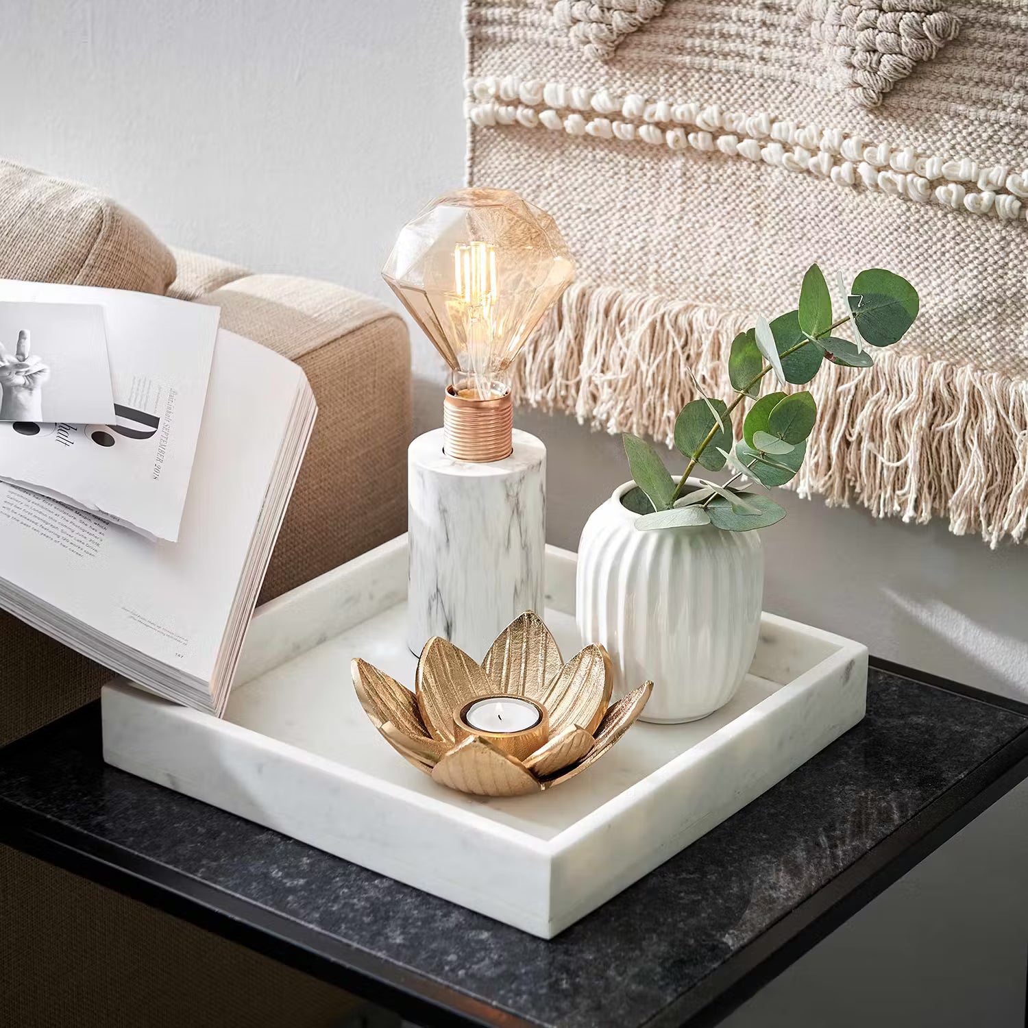 MARBLE Marmortablett - Marmor - Weiß