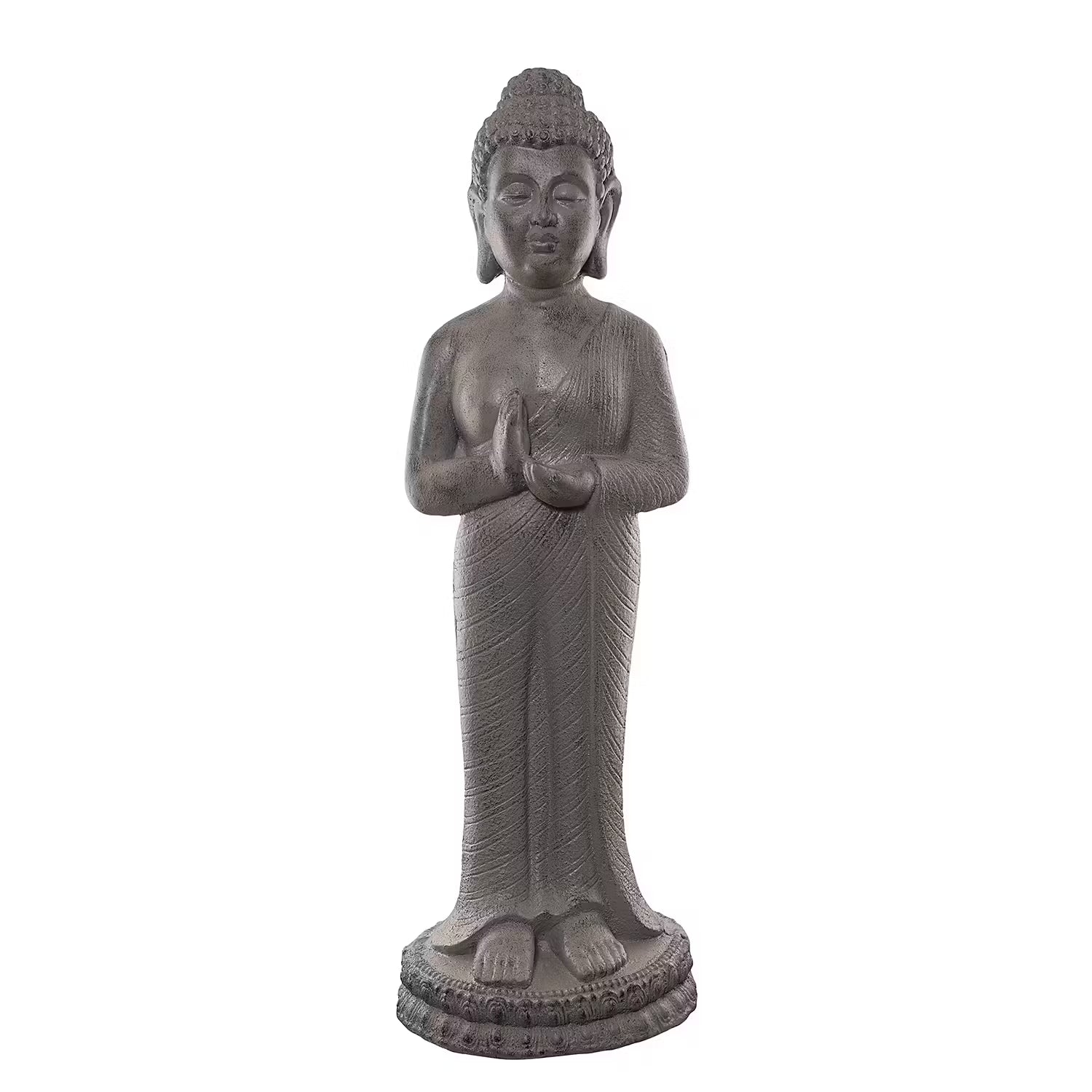 BUDDHA Statue stehend - Magnesia - Grau