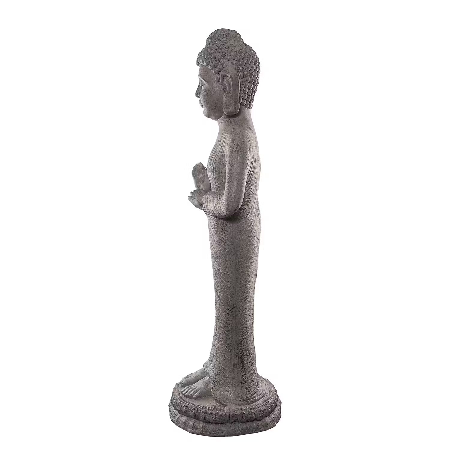BUDDHA Statue stehend - Magnesia - Grau