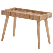 BASSE Beistelltisch - Rattan / Mindiholz - Natur