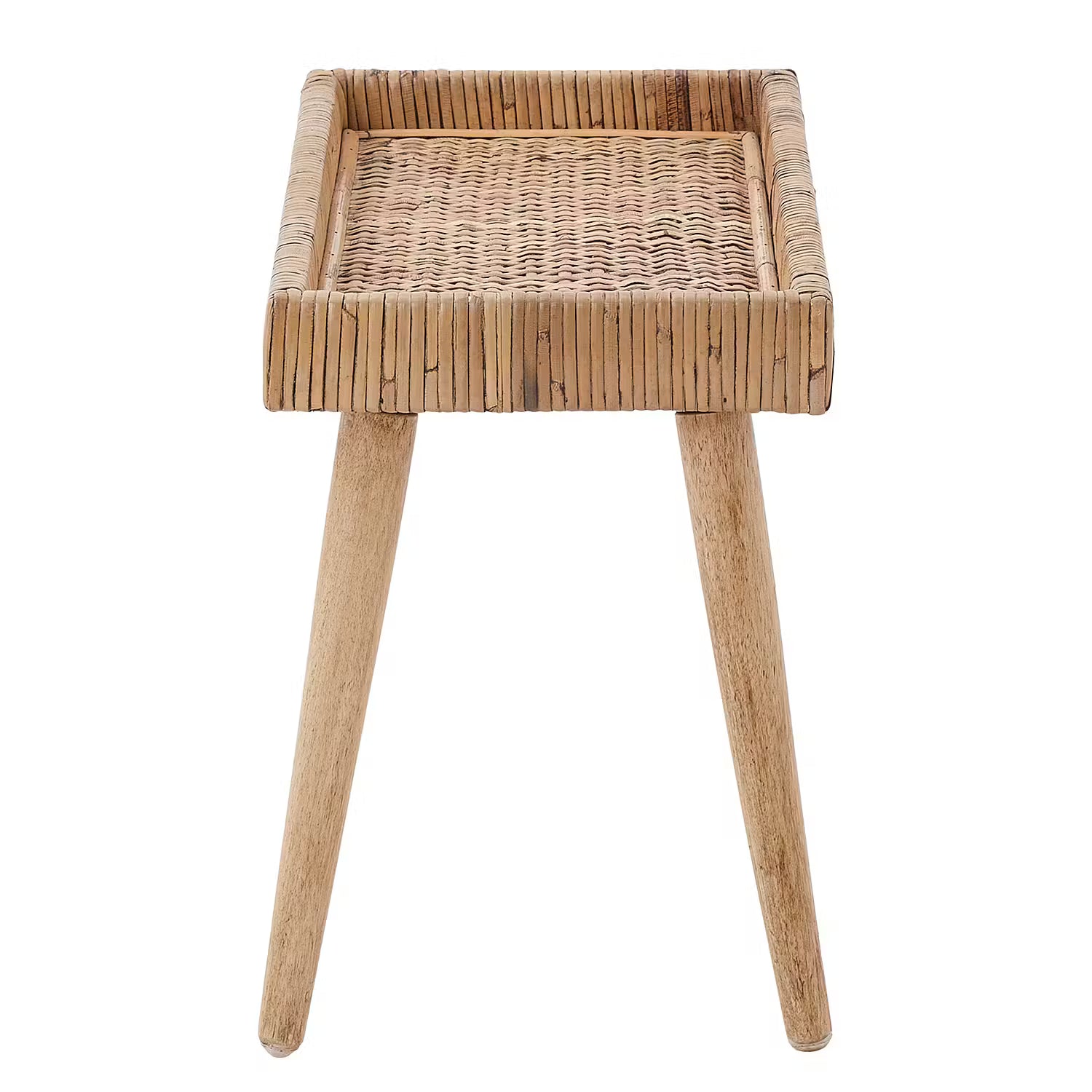 BASSE Beistelltisch - Rattan / Mindiholz - Natur