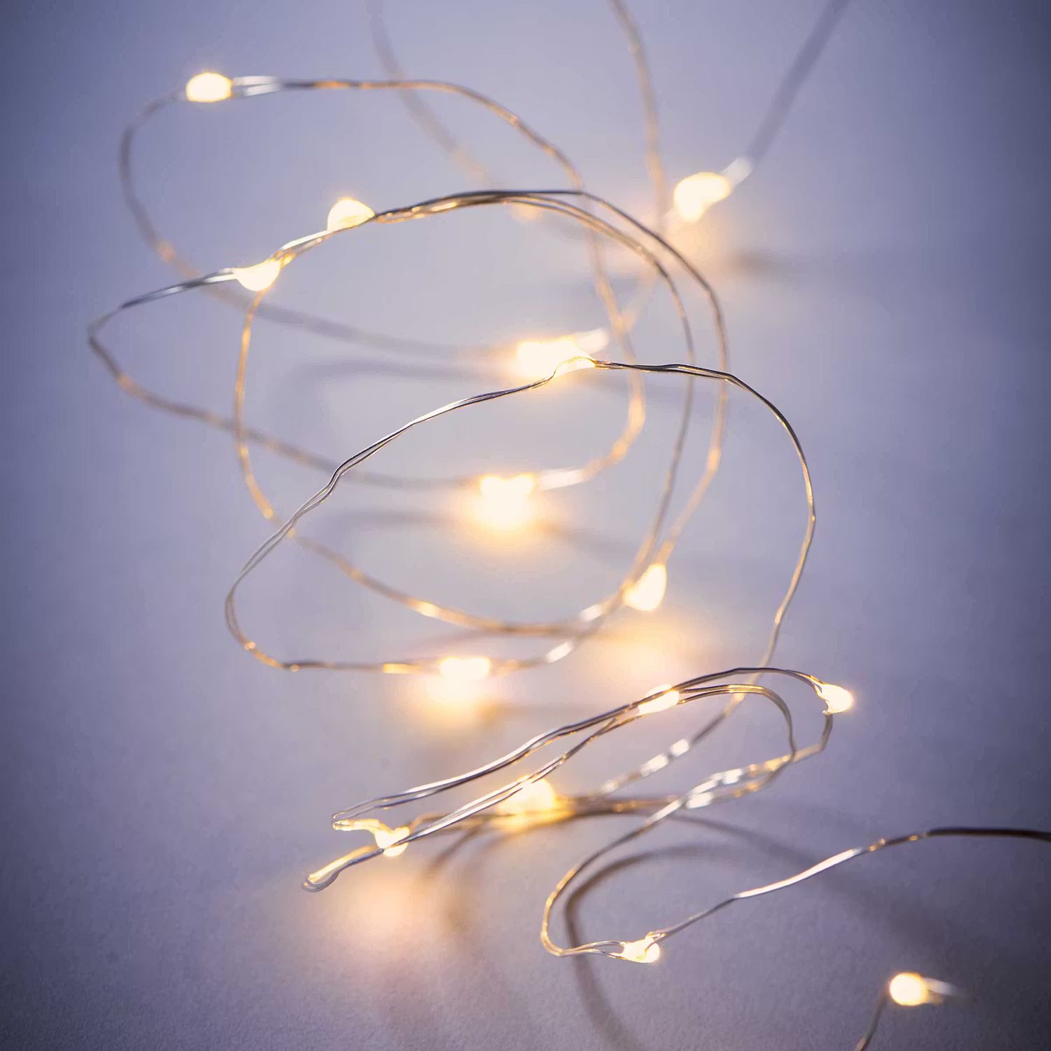 TWINE LIGHTS Lichterdraht 100 Lichter - Polyester PVC - 100-flammig - Silber