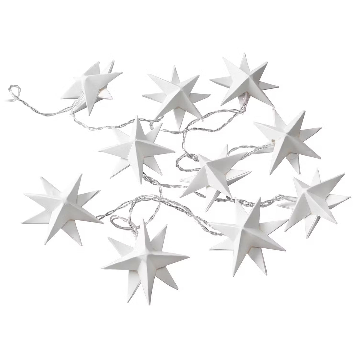 ORIGAMI LED-Lichterkette Sterne - Papier / Polyester PVC - 10-flammig