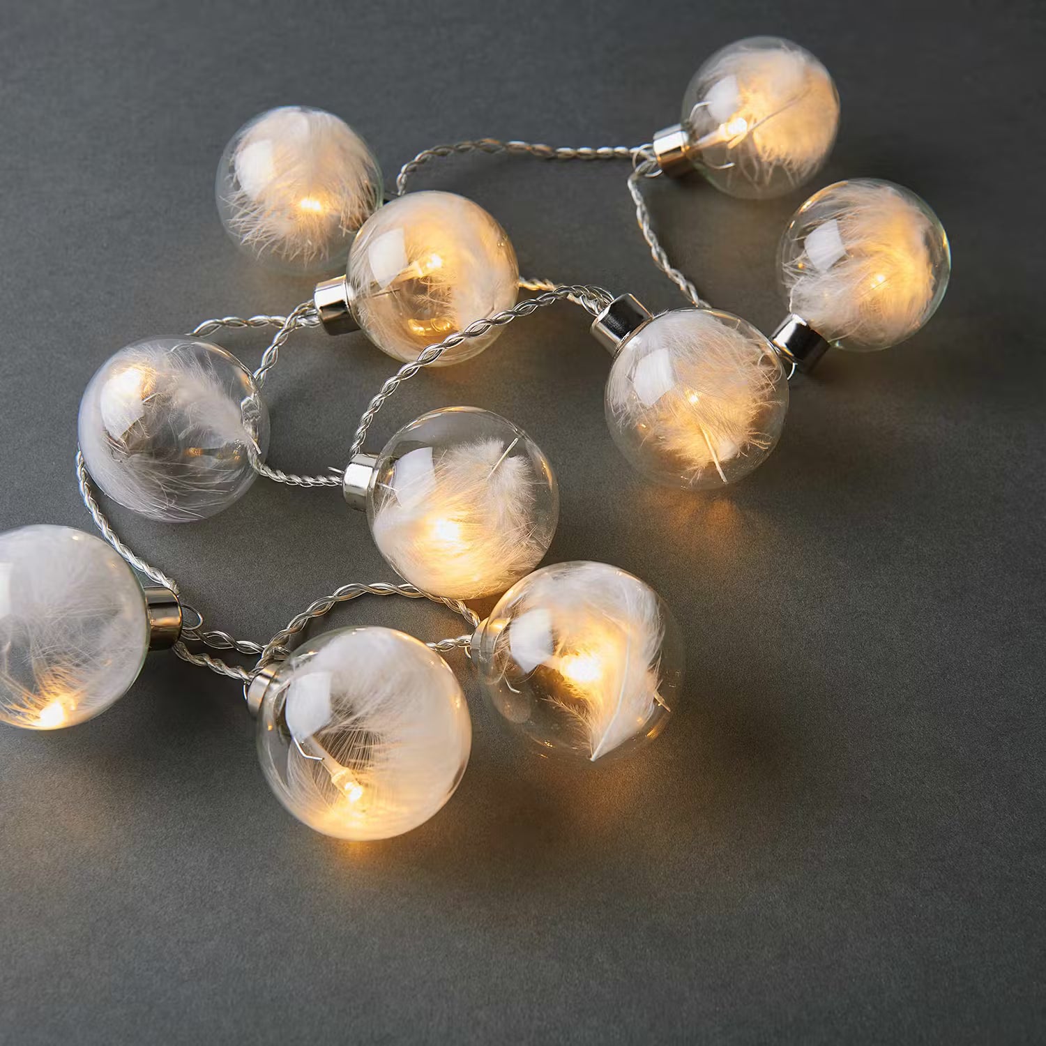 FEATHERS LED-Lichterkette - Klarglas / Kunststoff - 10-flammig