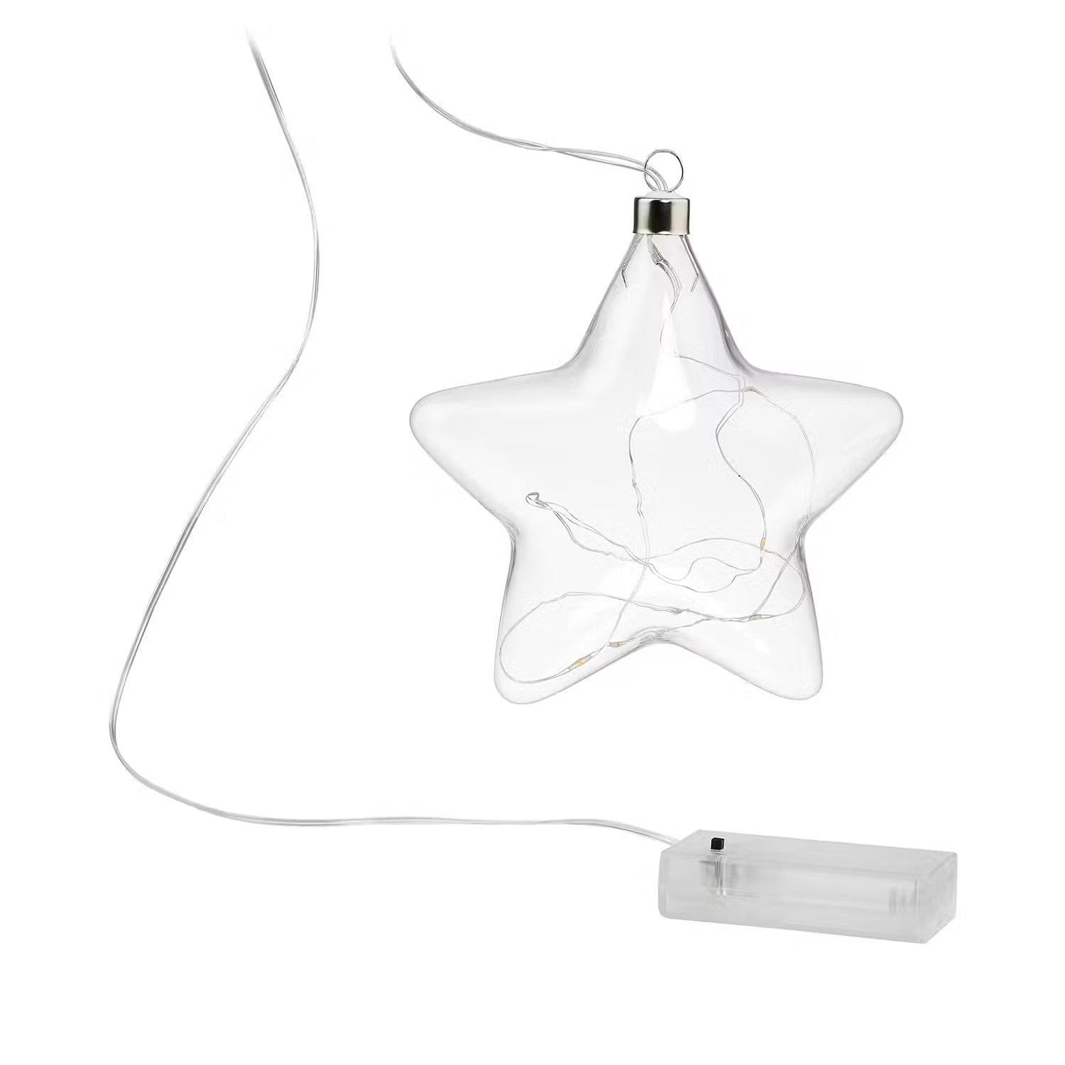 GLOW IN THE DARK LED-Lichterkette - Klarglas / Polyester PVC - 6-flammig