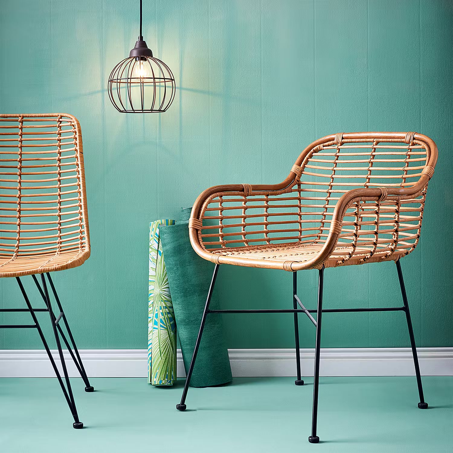 HACIENDA Sessel mit Armlehnen - Rattan - Braun