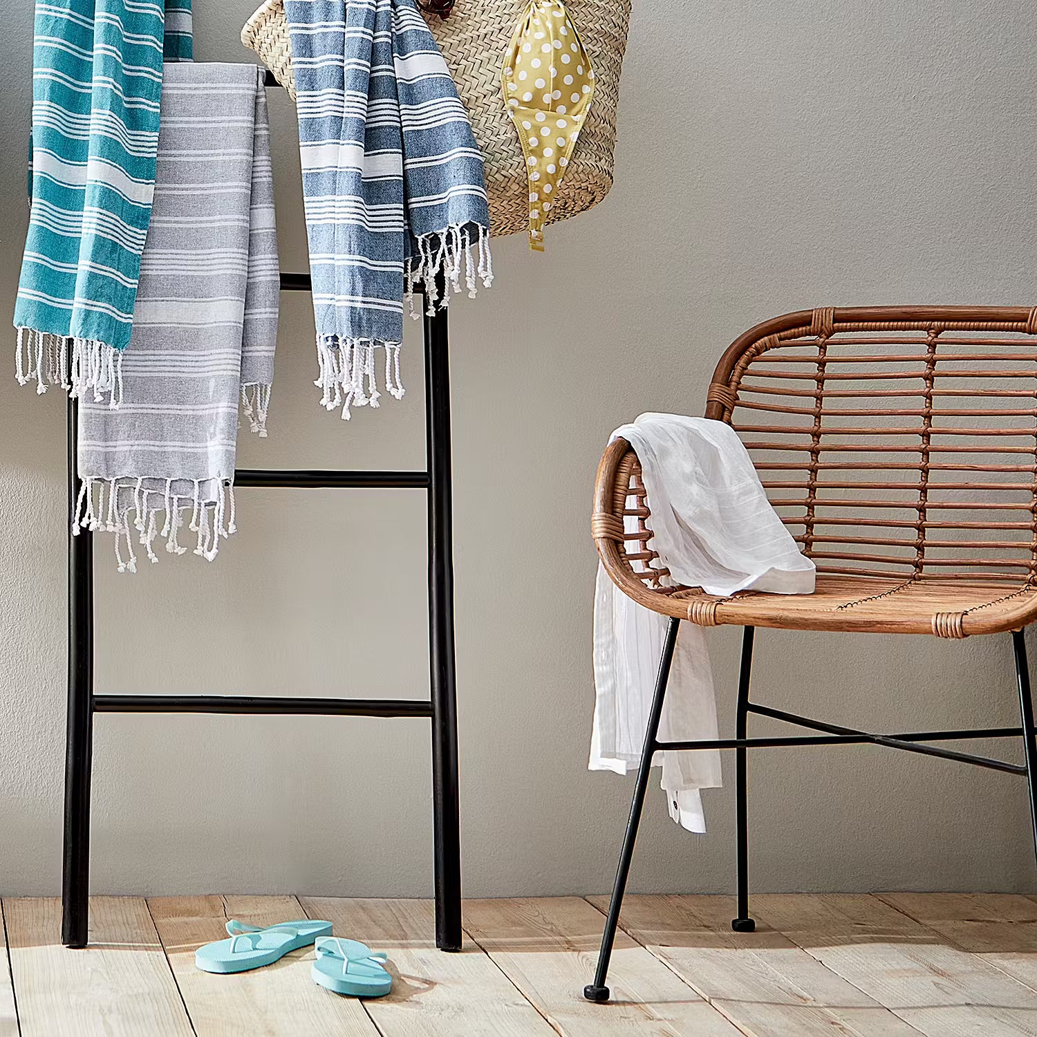 HACIENDA Sessel mit Armlehnen - Rattan - Braun