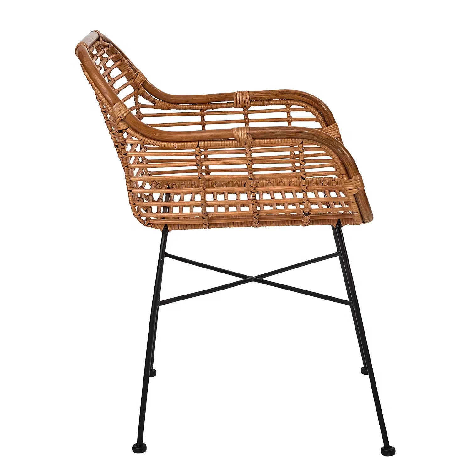 HACIENDA Sessel mit Armlehnen - Rattan - Braun