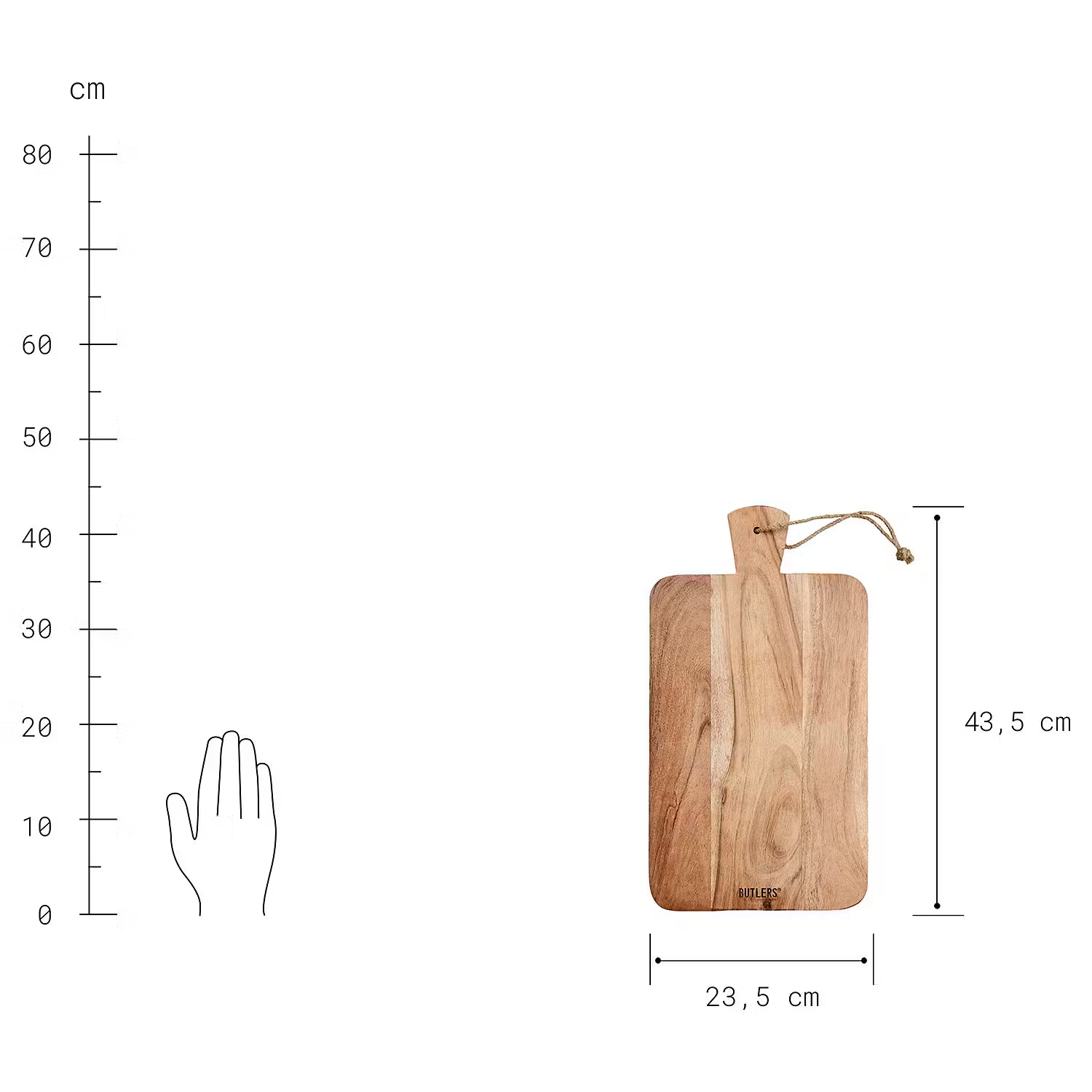 CUTTING CREW Schneidebrett - Akazie - Braun - 24 x 43 cm