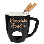 CHOCOLAT Fondue-Set 3-tlg. - Edelstahl / Porzellan - Schwarz
