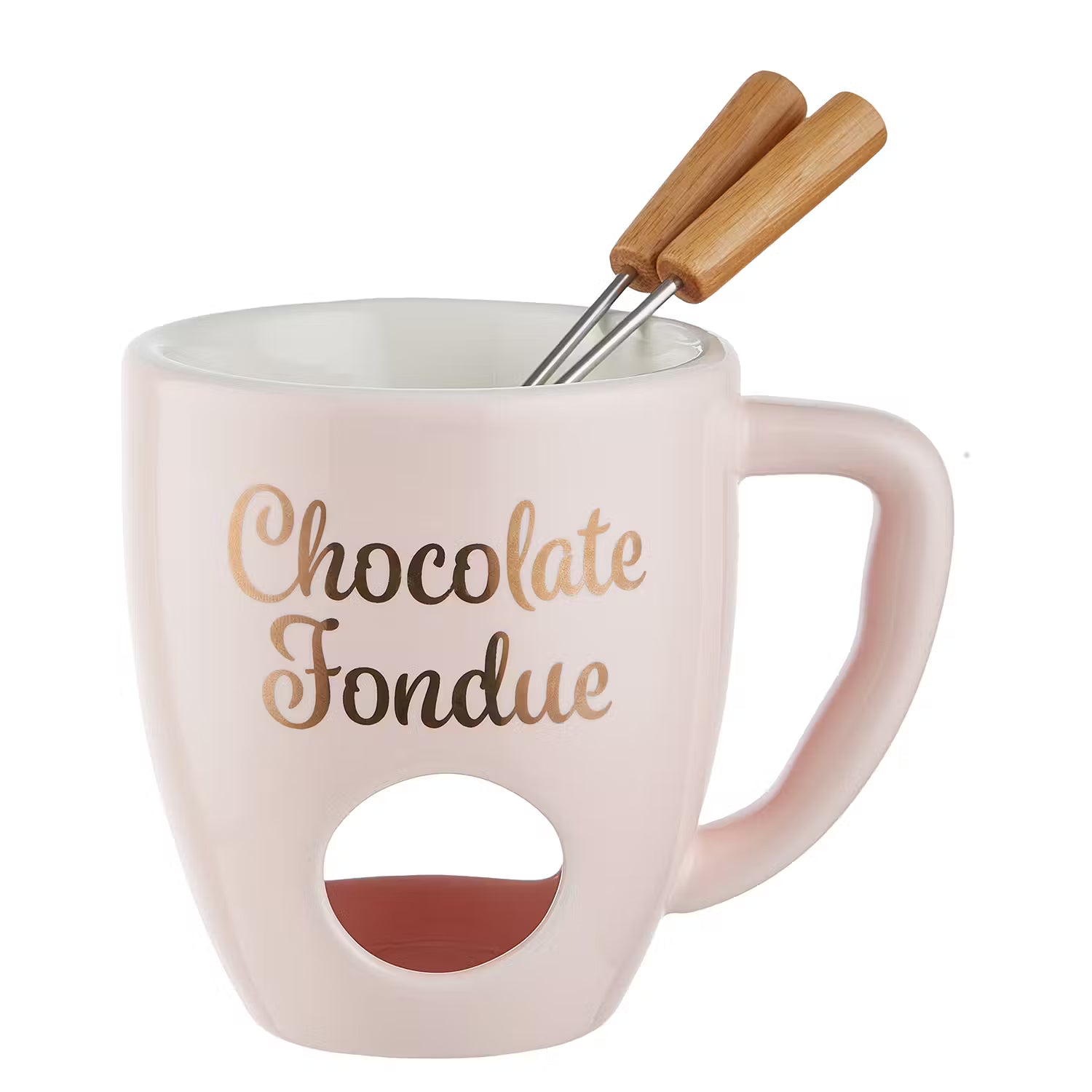 CHOCOLAT Fondue-Set 3-tlg. - Edelstahl / Porzellan - Rosa