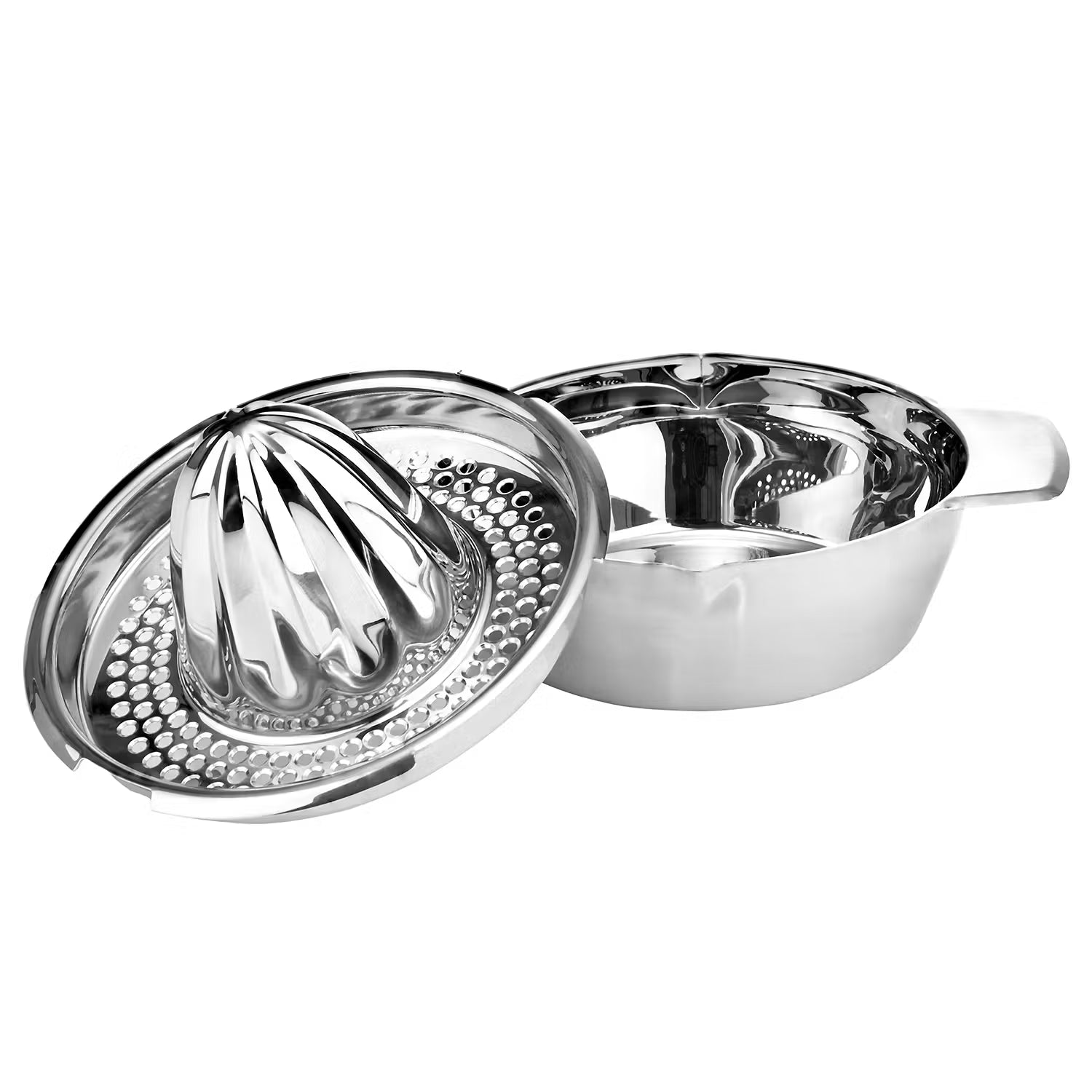 MENUETT Fruchtpresse mit Schale - Edelstahl - Silber