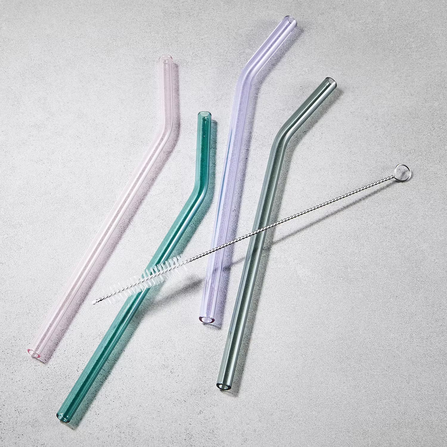 Glastrinkhalm LONG DRINK II (5-teilig) - Klarglas - Multicolor