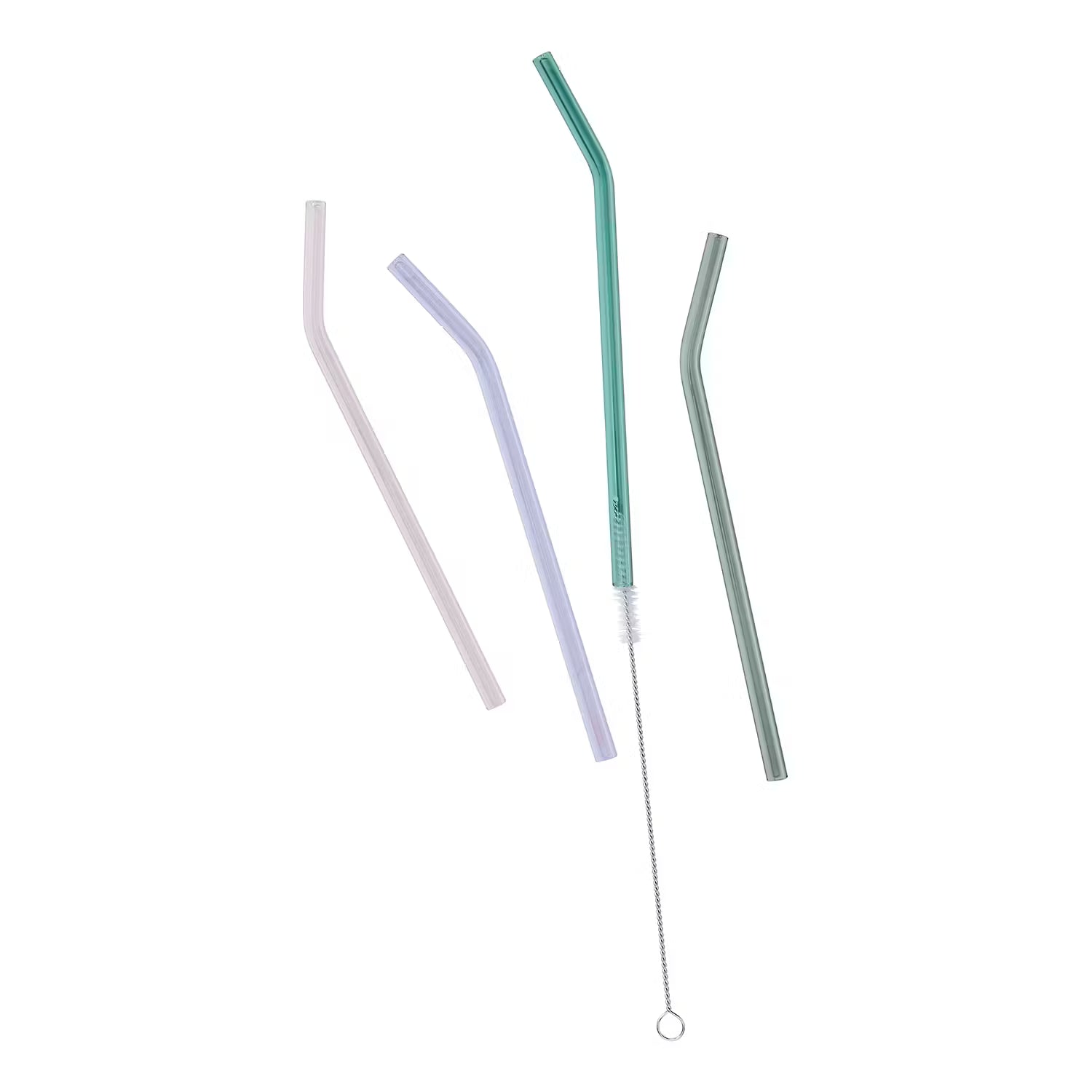 Glastrinkhalm LONG DRINK II (5-teilig) - Klarglas - Multicolor