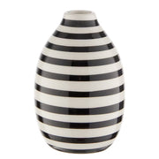 CARO Mini-Vase - Steingut - Schwarz / Weiß