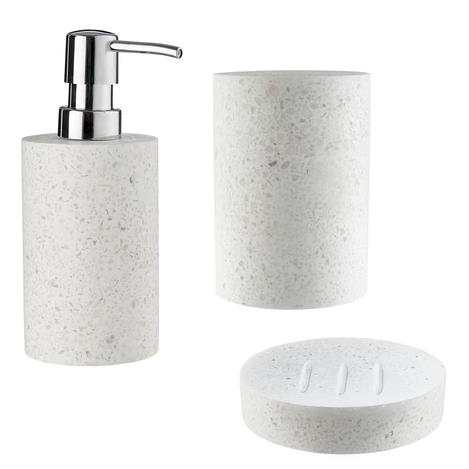 SAMOS Seifenschale Terrazzo - Polyresin - Weiß