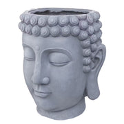 BUDDHA Blumentopf - Polyester - Grau