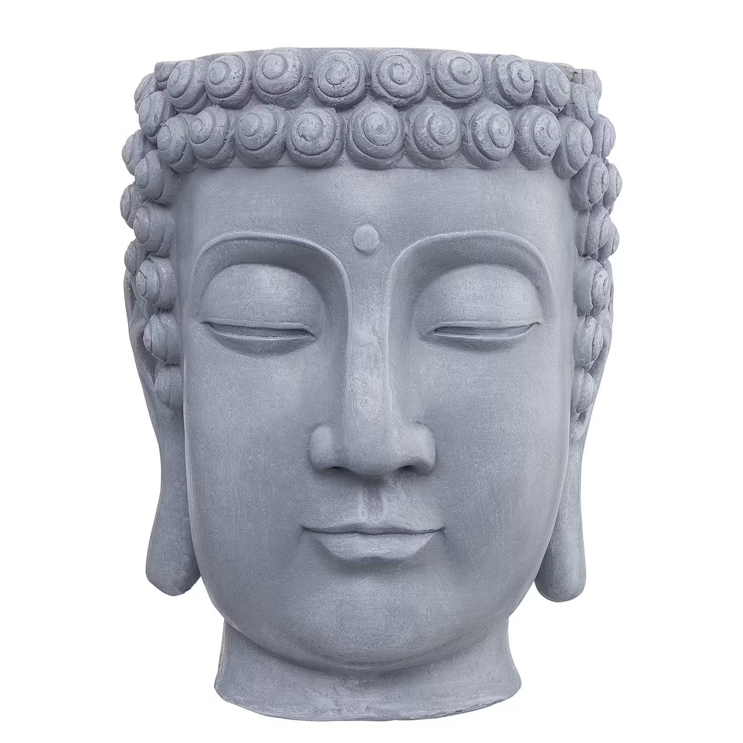 BUDDHA Blumentopf - Polyester - Grau