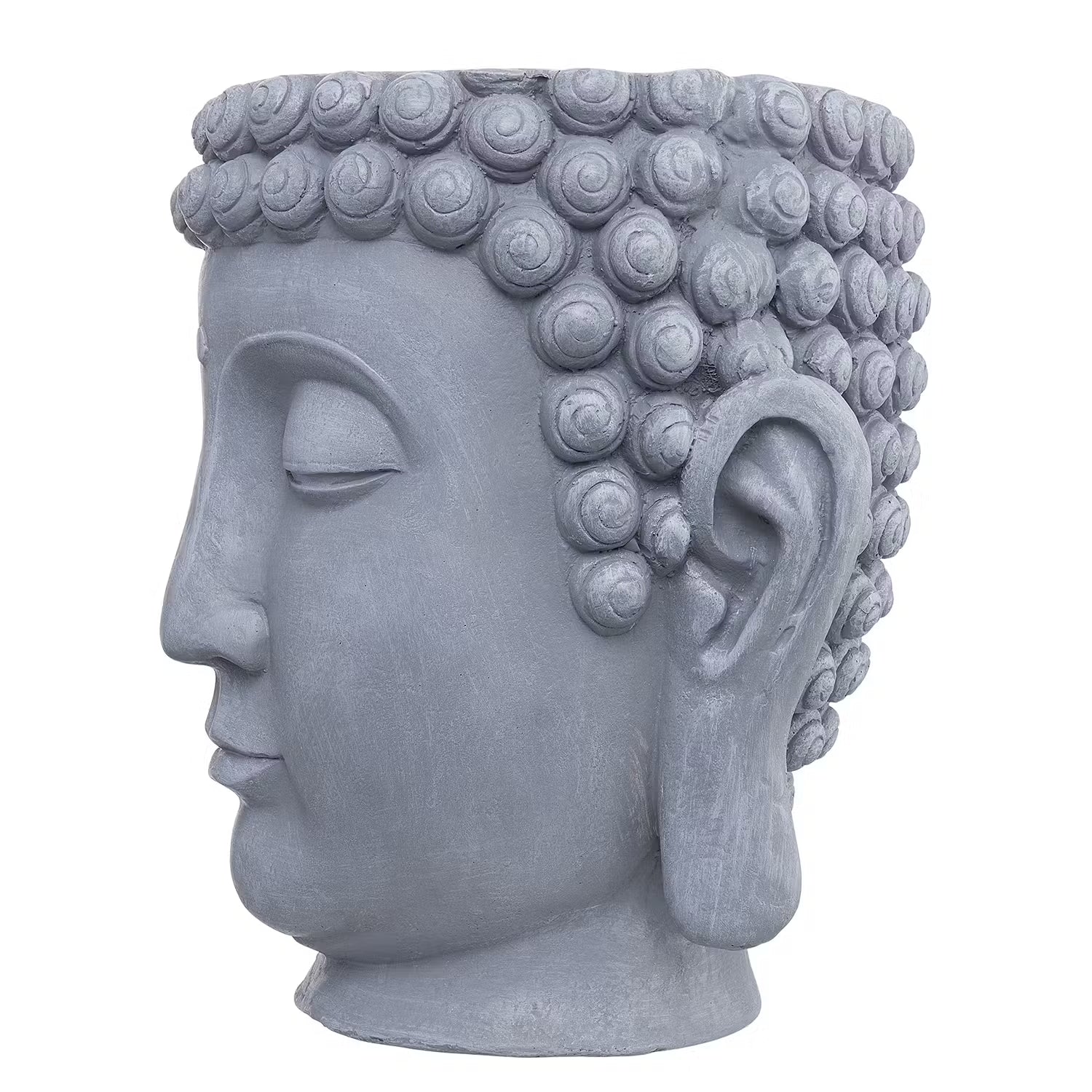 BUDDHA Blumentopf - Polyester - Grau