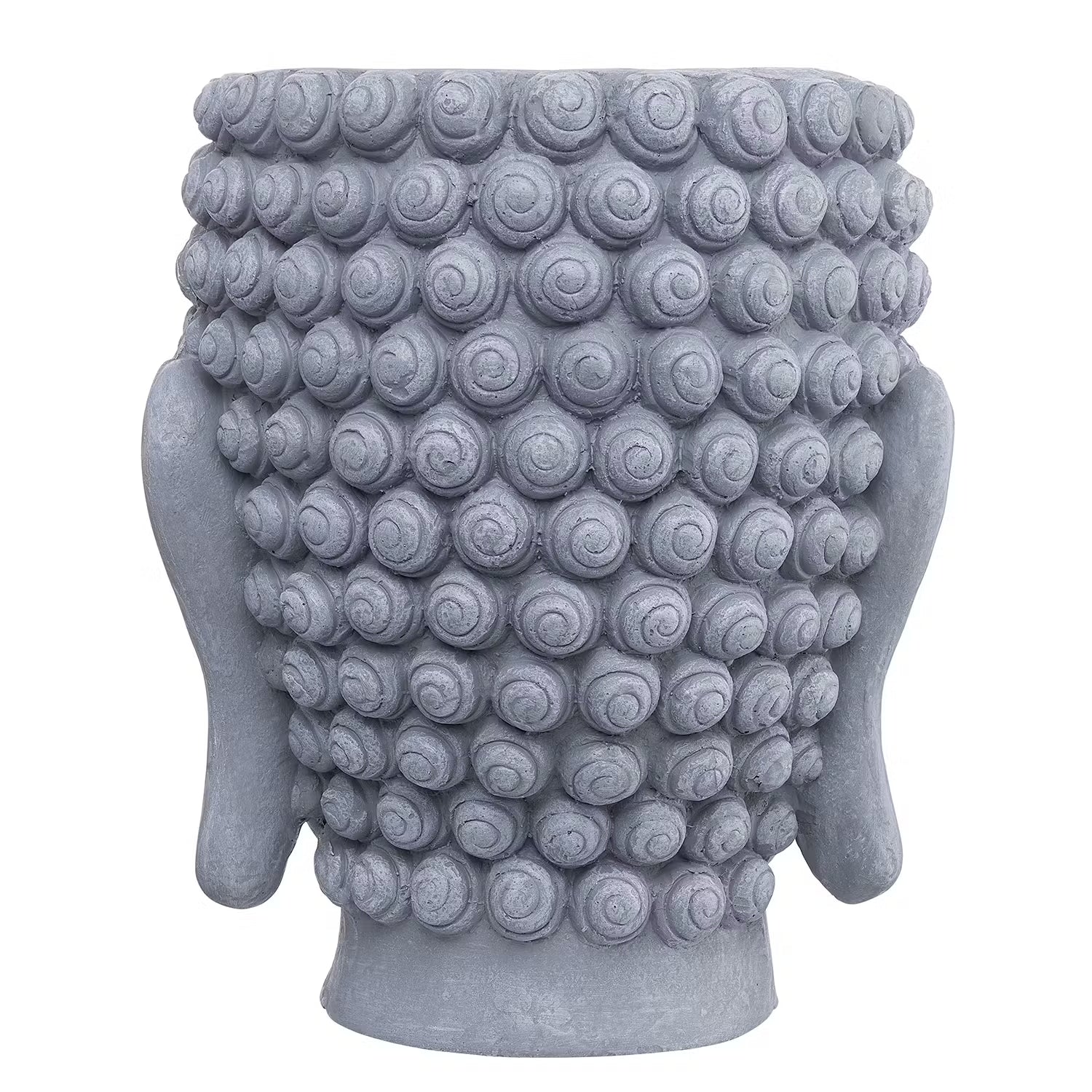BUDDHA Blumentopf - Polyester - Grau