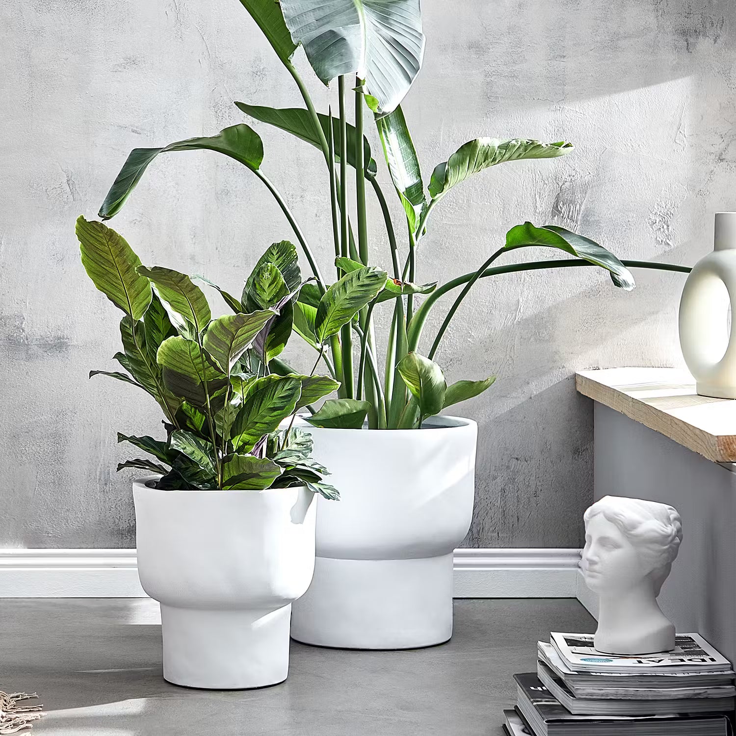 LOFT Pflanztopf - Magnesia - Weiß - Durchmesser: 39 cm