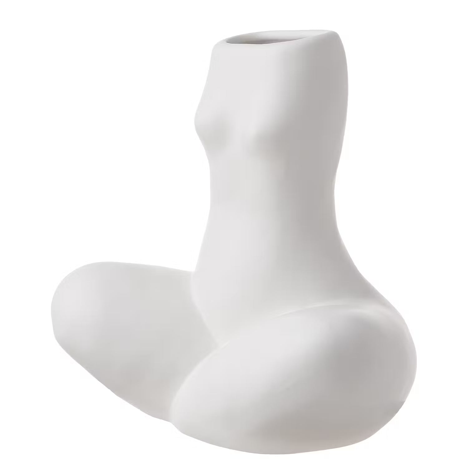 KIM Vase Silhouette sitzend - Steingut - Weiß