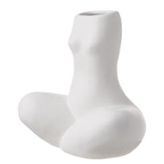 KIM Vase Silhouette sitzend - Steingut - Weiß